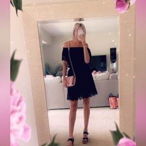 Embroidered Lace Off The Shoulder Casual Sheath Mini Dress Medium